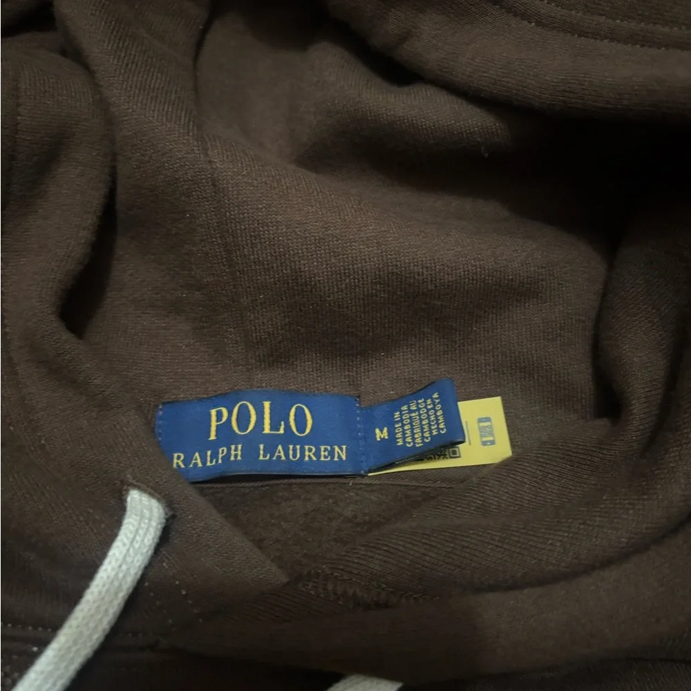 Ralph Lauren Chocolate Hoodie with Cream Logo - Picture 4 of 4